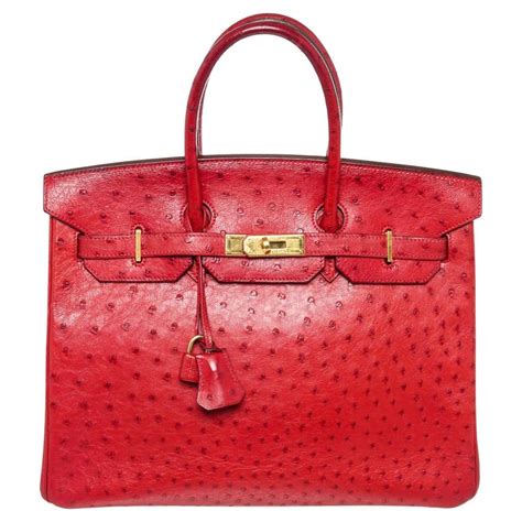 hermes red ostrich birkin|hermes birkin 35 togo leather.